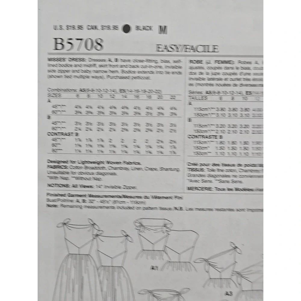 Butterick B5708 RETRO 53 Flared Dress Shoulder Ties Sewing Pattern sz 6-14